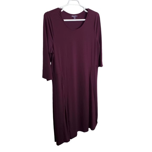 Roaman's Dresses & Skirts - Roaman's Size 18W Dress Fluid Jersey Knit Pleated A-Line Midi Pullover Purple